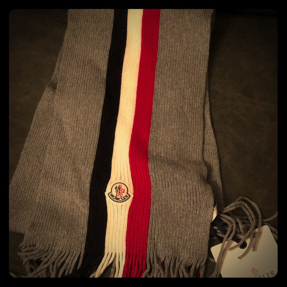 Moncler Striped Virgin Wool Scarf